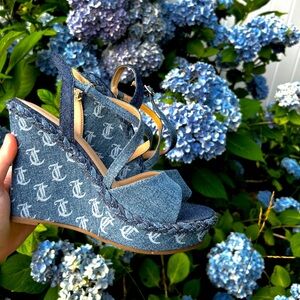Juicy couture denim wedge heels